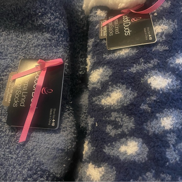 Cuddl Duds Sherpa Cozy Lined Socks Set of 2 Blue NWT - Picture 7 of 7